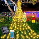 Mozalida【最新型】LEDイルミネーションライト350球ソーラー式屋外防水仕様クリスマス飾りライトDIYクリスマスツリー自動点灯/消灯8種類モードタイマー機能リモコン付9本3.5Mフェアリーライ…