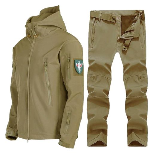 [Maidisly]アウトドアジャケットメンズ上下セット冬用フリース防寒着マウンテンジャケット登山ウェア防水登山服360°体温循環フード付き防風裏起毛トレッキングパンツ付き保温防寒着自転…