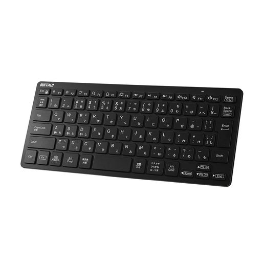 【Bluetooth5.0採用】幅広い機器で使われているBluetooth5.0を採用。パソコンだけでなく、USB Type-Aポートのないスマホやタブレットでもお使いいただけます。 【コンパクト】限られたスペースでの使用や、持ち運びにも便利な薄型&amp;コンパクト設計のBluetoothキーボードです。 【最大3台の機器を登録】最大3台のペアリング情報を記憶できるので、自宅と会社のパソコンの使い分けにも便利です。キー操作だけで簡単に接続先を切り替えられます。 【省電力】単4電池2本で約1年間使える省電力設計で、電池交換の頻度を削減できます。 【軽快なキータッチ】パンタグラフ式のキーを採用することで、軽快で確実なキータッチを実現します。