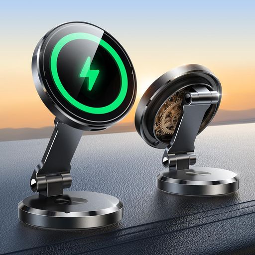 JOYROOMmagsafe車載スマホホルダーワイヤレス充電【パネル&台座360°自由調整·高級合金素材】15W急速magsafe充電器車マグネット耐久性良い超強磁力安定性抜群スマホスタンド車取り付け簡単3M…