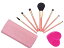 メイクブラシ コスメブラシ 化粧筆 専用の化粧ポーチ付き、携帯便利 可愛い 10本セッ本セット (7本 ピンク)