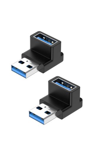 YFFSFDC USB変換アダプタ USB 3.0 アダプタ L型 2個セット 10GBPS高速データ伝送 USB L字/TYPE A L字 小型 軽量 USB3.0オス USB3.0メス 変換アダプタ