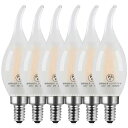 ZohadtakLEDエジソン電球シャンデリア電球60W形相当720lmE126W復古電球磨りガラスの材質調光器非対応2700K電球色PSE認証済み炎の型6個入り(E12-炎の型電球色)