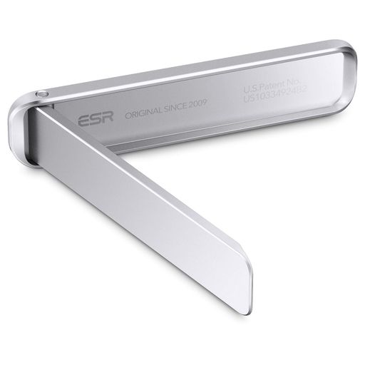 ESRスマホキックスタンドメタル縦置き横置き対応角度調節可能iPhoneAir1716e1615141312、GooglePixel10、Samsung、Android対応-シルバー