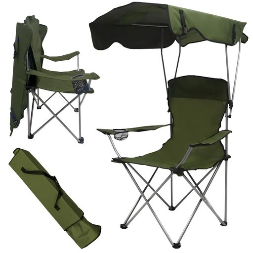 YASICAアウトドアチェアキャンプ椅子折りたたみ椅子キャンプチェア屋根付きベランダ椅子収束式イス日よけ紫外線対策おしゃれシンプル軽量持ち運び使いやすいハイキングお釣り登山ピク…