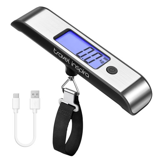 TravelInspira旅行充電式荷物はかりラゲッジスケールUSB-C充電スーツケース測り50kg旅行便利グッズ大きな数字ワンクリック風袋引きデジタル吊りはかり軽量トラベル用品飛行機快適グッズ海…