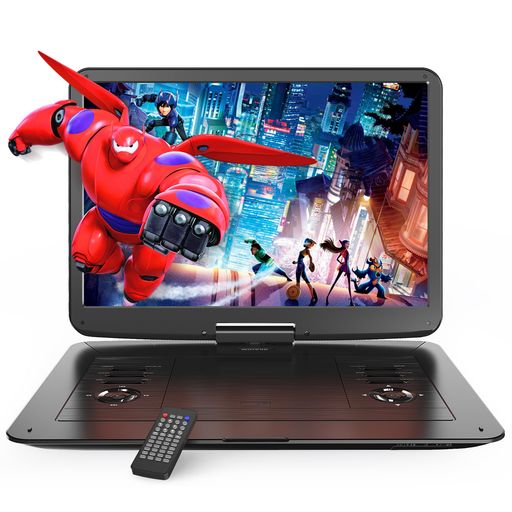 【2025強化版・15.4インチ大画面】ポータブルDVDプレーヤー17.9型WONNIE1280*800液晶dvdプレーヤー大容量バッテリー6時間超長再生リージョンフリーCPRM対応レジューム機能270°回転可能SD/USB対応