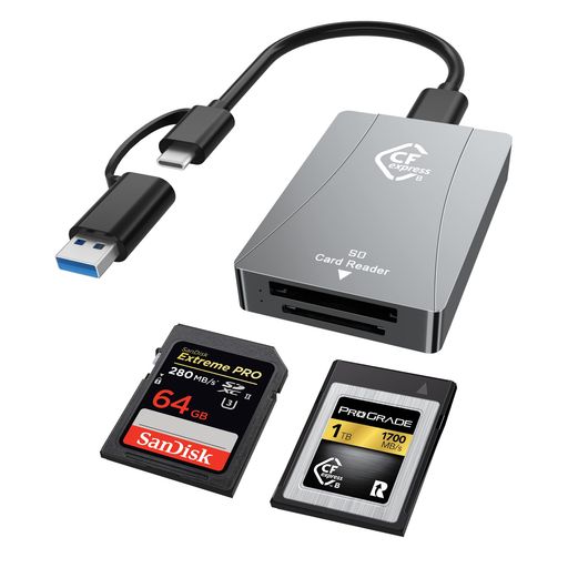 CFEXPRESS SD カードリーダー USB C、デュアルスロットUSB 3.2 10GBPS CFEXPRESS TYPE Bカードリーダー ANDROID/WINDOWS/MAC OS/LINUX対応、USB C - USB C/USB