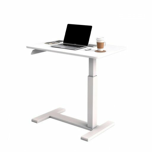 昇降デスク小さめレバー式ガス圧昇降式テーブル幅68cm奥行30cm高さ調節64~103cmキャスター付き移動式ソファーベッドサイドコンパクトデスク一人暮らしシンプル可動式テーブル耐荷重40kg小型