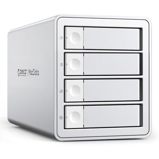 ORICO【RAID機能】HDDケース4台22TB*4USB3.0RAIDケースマルチ2.5/3.5インチHDD外付けケースブラケット付き冷却ファン搭載アルミ合金ボディハードディスクベイUASP対応150W内蔵式電源