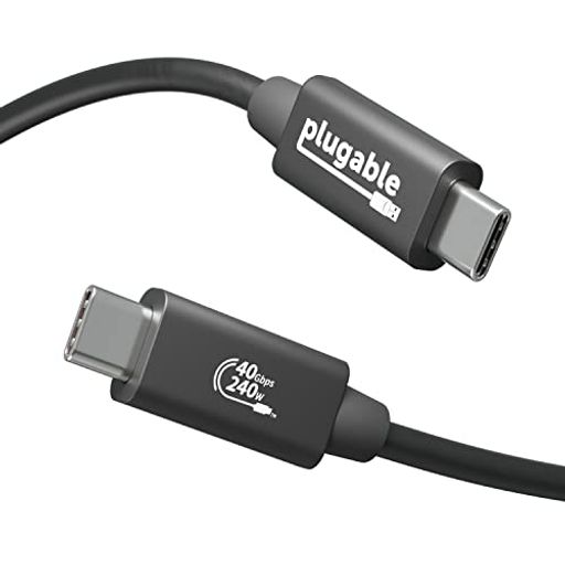USB-IF 認証 - この 1m の USB-C ケーブルは USB-IF 認証を受けています。240W(48V5A)の PD 充電、40Gbps データ転送速度、2 台までの 4K モニターまたは 1 台の 8K モニター接続に対応しています。 EPR 充電対応 - USB EPR(拡張電流レンジ)に対応しています。したがって従来の 100W(20V5A)までではなく 240W(48V5A)までの電流に対応できます。USB4、USB-C に後方互換性も維持しており、この USB-C ケーブル 1 本で様々な用途に使用できます。 外部接続モニター対応 - 4K@60Hz 解像度のモニターは 2 台まで、8K@30Hz 解像度であれば 1 台までサポートします。複数のモニターを接続する場合は、グラフィック機能を提供する変換アダプターやドッキングステーションと併用してください。ただし、M1 Mac システムは 1 台の外部モニタしか接続できない点に注意してください。 精査された品質 - Plugable 社の基準に基づいて設計・製造され、様々な環境やシナリオで厳密にテストされています。