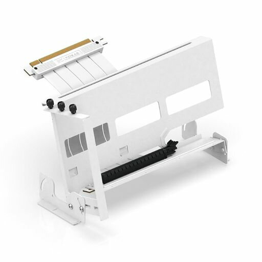 EZDIY-FAB 垂直 PCIE4.0 GPUブラケット マルチアングル調整垂直グラフィックカードホルダー PCIE 4.0 X16 GEN4 白いライザーケーブル付き 90度直角17CM