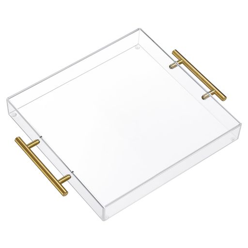 アクリル トレー 収納ボックス トレイ 透明 お盆 アクリBOX トレー 化粧品収納 ジュエリー アクセサリー 置き 定食盆 お茶 コーヒーテーブル 北欧(30.5x30.5cm)