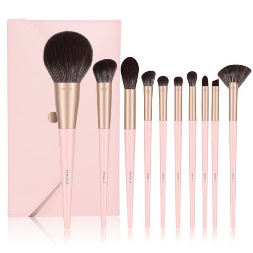 MSQメイクブラシセット10本柔らかい化粧ブラシファンデーション厳選した極細毛をたっぷり使用超柔らかいアイシャドウブラシチークブラシ化粧筆セットチクチクせず敏感肌適用