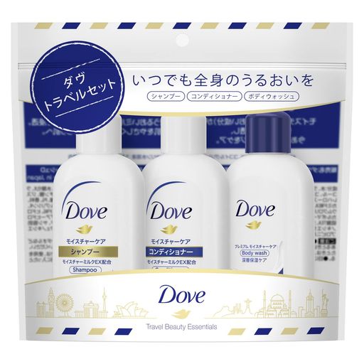 DOVE(ダヴ) シャンプー・コンディショナー・ボディウォッシュ トラベルセット ミニサイズ 45G+45G+45G DOVE(ダヴ) シャンプー・コンディショナー・ボディウォッシュ トラベルセット ミニサイズ 45G+45G+45G