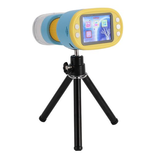 Other - 子供用ポータブルポケット顕微鏡、デジタル顕微鏡カメラ双眼100-1000x倍率1080P8Xデジタルズーム2インチIPSスクリーン科学実験初心者用(青)