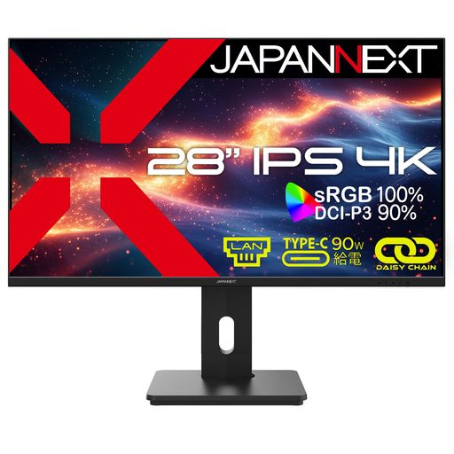 JAPANNEXT28インチIPSパネル搭載4K(3840x2160)解像度液晶モニターJN-IPS28U-HSPC9-DLHDMIDPUSBType-C(最大90W給電)LANHDRsRGB:100%DCI-P3:90% JAPANNEXT28インチIPSパネル搭載4K(3840x2160)解像度液晶モニターJN-IPS28U-HSPC9-DLHDMIDPUSBType-C(最大90W給電)LANHDRsRGB:100%DCI-P3:90%