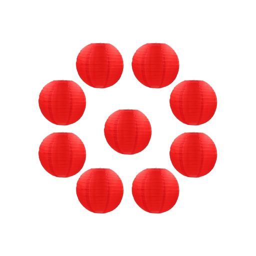 Rakuten - Lanito提灯布提灯赤布ちょうちんお盆店舗提灯9個セット防水日焼け止め灯篭屋外ランタンお盆飾りイベントお祭り居酒屋/誕生日/結婚式/出店/DIY絵画/装飾用(15cm)