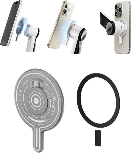 INSTA360FLOW2PRO磁気スマートフォンマウントMAGSAFE用磁気リング付き金属製インスタFLOW2PRO磁気アダプターベース携帯電話ホルダーINSTA360FLOW2PRO用マグネットスマウントアクセサリー