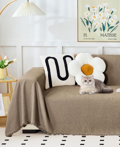 JUUEソファーカバー三人掛けマルチカバーソファー長方形北欧風おしゃれシェニール滑り止めマルチカバーソファー多機能汚れ防止犬猫対策ベッドカバーカウチベッドカバー毛布柔らかい…