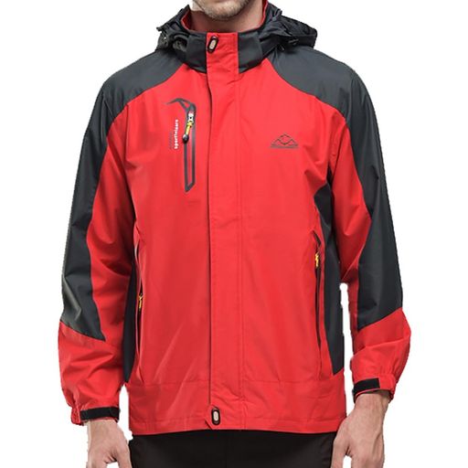 [YSENTO] Men's Mountaineering Wear Windproof Jacket Stand Collar Jacket Water-repellent Breathable Outerwear Walking Hiking Trekking Wear Detachable Hood Outdoor Bike Camping Fishing Casual...
