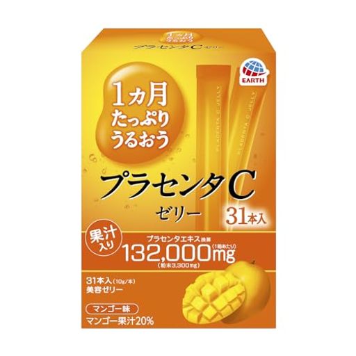 アース製薬1ヵ月たっぷりうるおうプラセンタCゼリーマンゴー味10gx31本