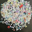 ネイルパーツ オーロラ 約500個セット 3D 立体 クマ 花 蝶 リボン ハート キャンディ 可愛い 大きめ レジン ジュエリーパーツ ネイルアート ハンドメ...