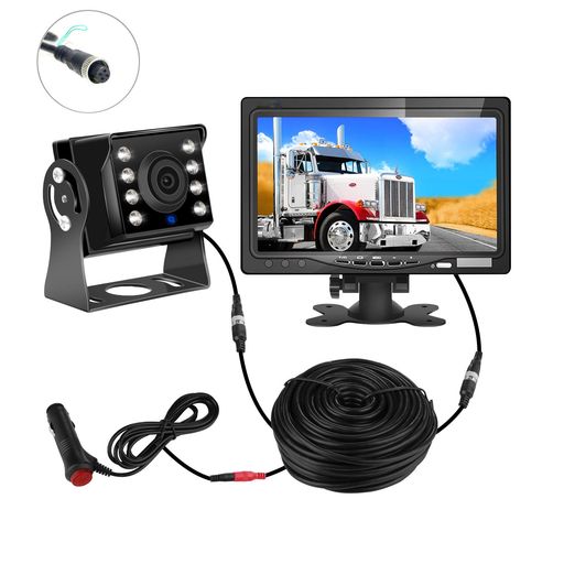 TYJUNバックカメラモニターセット7インチバックモニター+CCDレンズ搭載LEDバックカメラ正像.鏡像切替対..