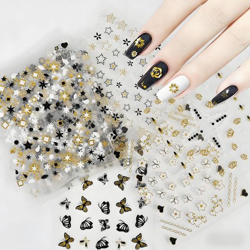 BaraRoseネイルシールネイルシールキャラクターネイル用シール3D立体夜光闪粉爱心防水超薄DIYネイルス..