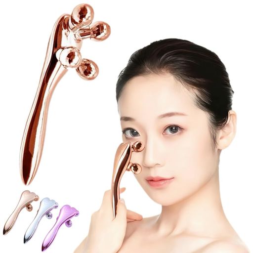 美容ローラーY字型美容ローラーマッサージローラー小顔ローラーフェイス&ボディー用美顔器4D充電不要防..