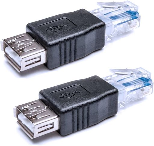 HerfairEthernet-USBアダプター2個ADSLモデム/ルーター/コンピュータカメラ/監視カメラ用ネットワーク機能付き-RJ45LANインターネットオス-USBメスコネクタ