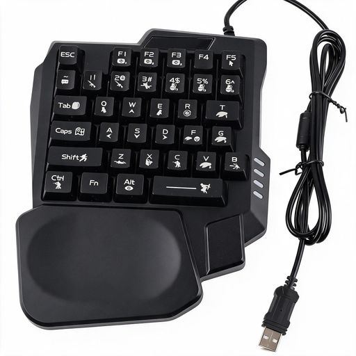 35キー片手ゲーミングキーボード、広いパームレスト付き防水片手メカニカルキーボード、コンピューター用K13ゲーミングキーパッド、携帯電話