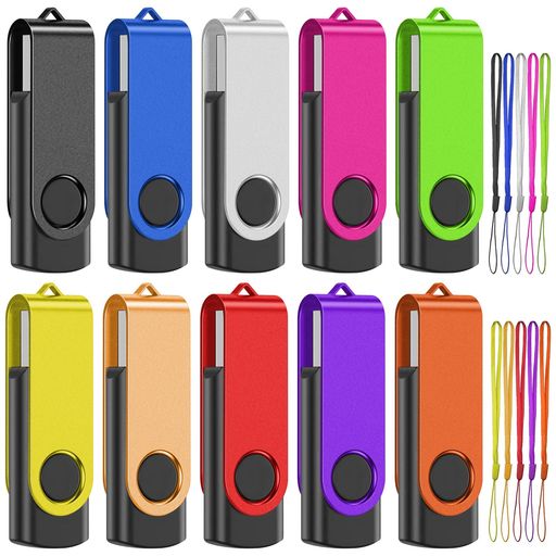 TEWENEUSBメモリ低容量4GB10個セット10色回転式フラッシュドライブ業務用USBフラッシュメモリーUSB2.0..