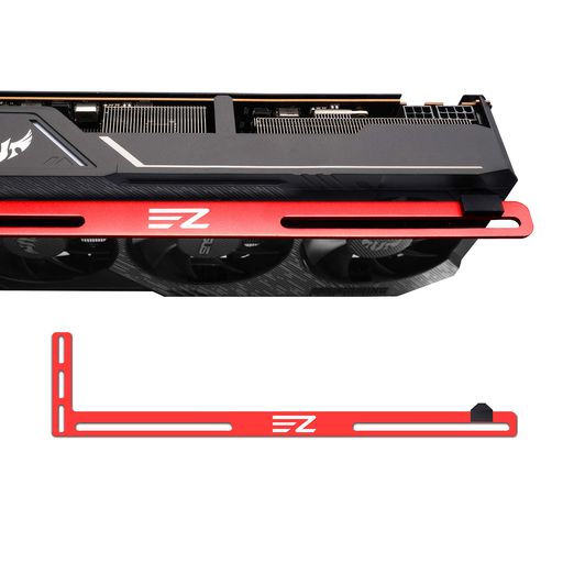 EZDIY-FAB グラフィックカードを固定する GPUブレースサポート ホルダー ビデオカードサグホルダ 3MM厚さアルミ合金-赤