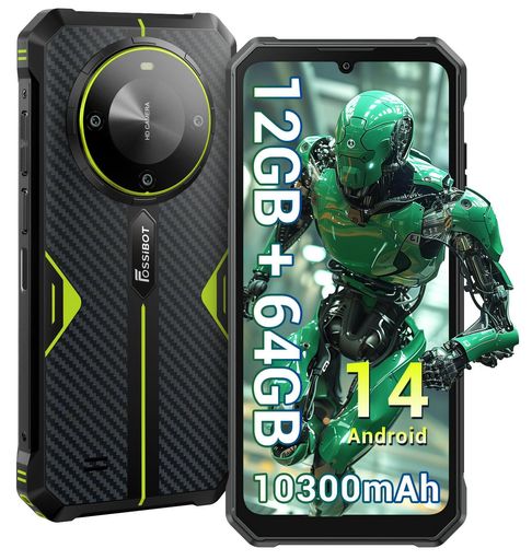 FOSSiBOTF105SIMフリースマホ本体12GBRAM+64GBROM(128GB拡張可能)10300mAh大容量バッテリータフネススマホ6.745インチHD+大画面20MPリアカメラAndroid14スマホ