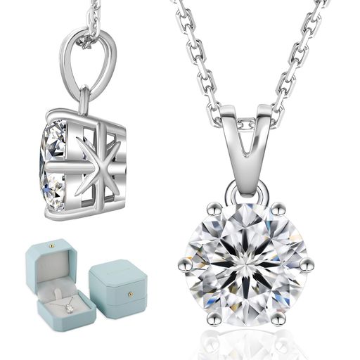 KRKC&COモアッサナイトネックレスレディース一粒ダイヤ0.5カラット6本爪Dカラー&VVS1キラキラジュエリ..