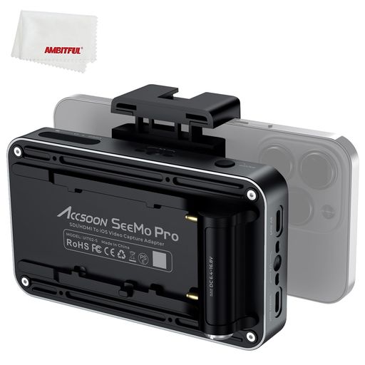 ACCSOON SEEMO PRO ビデオ送信機 HDMI&USBモニタリングアダプター、SDI入力&ループアウト、HDMI入力、1080P 60FPSビデオ入出力、H.264ビデオ圧縮、可変ビットレート、ビジュアルロスレス画像、スマートフォンカメラ