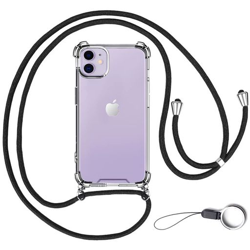 OJBSENiPhone11ケースあいふぉん11ケース[ストラップ2種付き]調節可能なショルダー肩がけ首掛け紐付き斜めがけ薄型透明シリコンTPU軽量バンパーアイフォン11カバーストラップホール付き[耐…