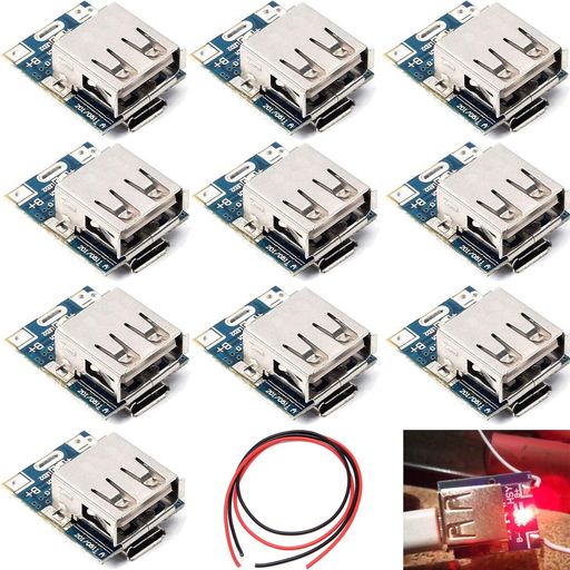 Youmile10pcs5VBatteryChargingProtectionBoard1ABoostStep-UpPowerModule134N3PLi-ionChargerBoardforDIYLED