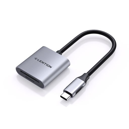 LENTION SDカードリーダー USB-C SD/MICRO SD対応 UHS-I対応 高速転送 同時に読み書き可能 MACBOOK PRO AIR、IPHONE 15 PLUS PRO MAX、IPAD PRO AIR、SURFACE PRO