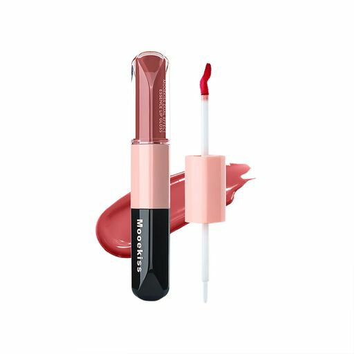 Mooekiss Lip Gloss Matte Lip 2-in-3 Lip Tint Double Ended Lip Mask Long-lasting D08