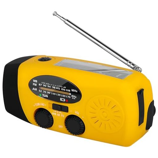 MASWATER多機能防災ソーラーラジオ懐中電灯AM/FM携帯ラジオ災害USB充電ソーラー充電手回し充電スマホ充電対応可能大容量2000mAhキャンプ小型防水オレンジ(4)