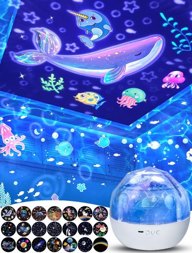 21種類投影フィルムプラネタリウム家庭用子供本格的人気星月海プロジェクター寝かしつけ用ナイトライトベッドサイドランプ知育/学習玩具360度回転光色変換輝度調整間接照明おしゃれお…