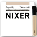 NIXER(ニクサー)電子タバコスターターキットプラチナムゴールド本体+カートリッジ1個+充電用USB(タイプC)ニコチン0タール0
