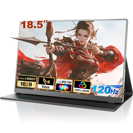 モバイルモニター 18.5インチ COOLHOOD モバイルディスプレイ ゲーミングモニター 100%sRGB 120Hz 1920x1080FHD HDRモード・FreeSync・VESA対応 ブルーライト低減 非光沢 IPS液晶パネル