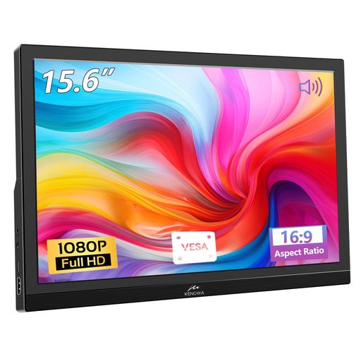 〜19 吋 - モバイルモニター15.6インチKenowaFHD1920*1080解像度60Hz5ms薄型Type-C標準HDMIポート/スピーカー内蔵/Computer/Laptop/Raspberrypi/Windows78
