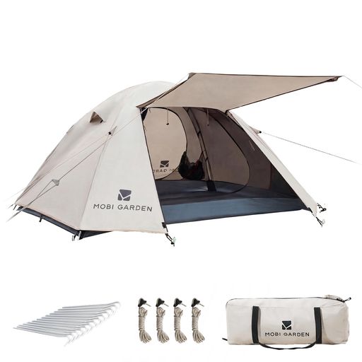 Touring Tent - MOBIGARDENテント1-2人用キャンプテント自立式前室ありドームテント耐水圧3000mmコンパクト軽量二重層構造通気防風防雨バイクアウトドア登山用簡単設営初心者キャンプ用品