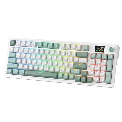 Redragon K719 ワイヤレスガスケットゲーミングキーボードw/画面&ノブ,95メカニカ...