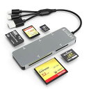 2024最新SDカードリーダー5in1Lightning+USBA+USBC-SD/TF/MS/CF/XDカードリーダー変換アダプタOTG機能写真/ビデオ/資料双方向高速転送設定不要アルミニウムメモリーカード