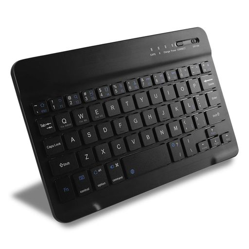 Bluetoothキーボードワイヤレスミニ7-8インチ超薄型英語配列USB充電式無線小型静音スマホタブレットiPhone/iPadMini/Android/SamsungGalaxy/Fireタブレット対応(ブラック)